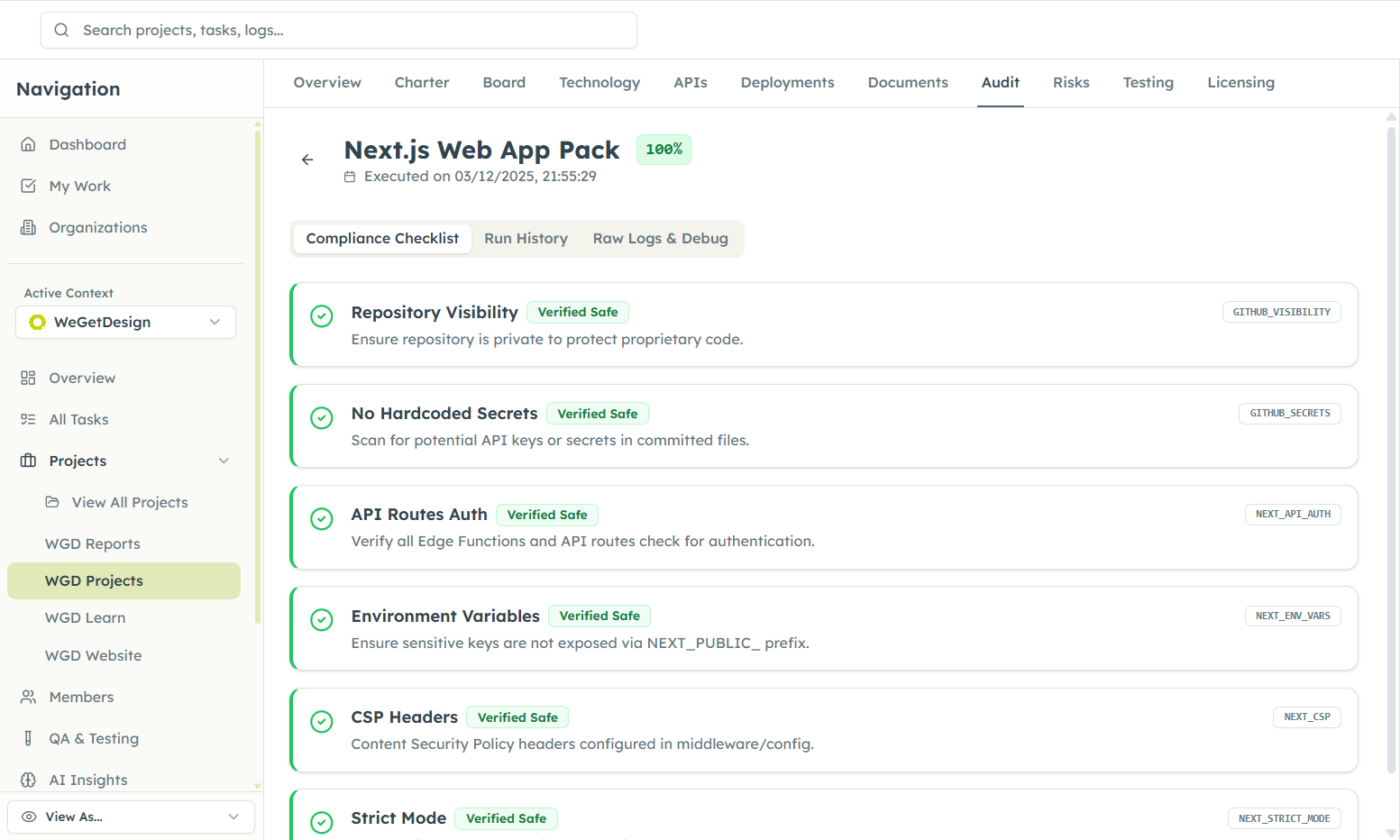 Quality Assurance Interface